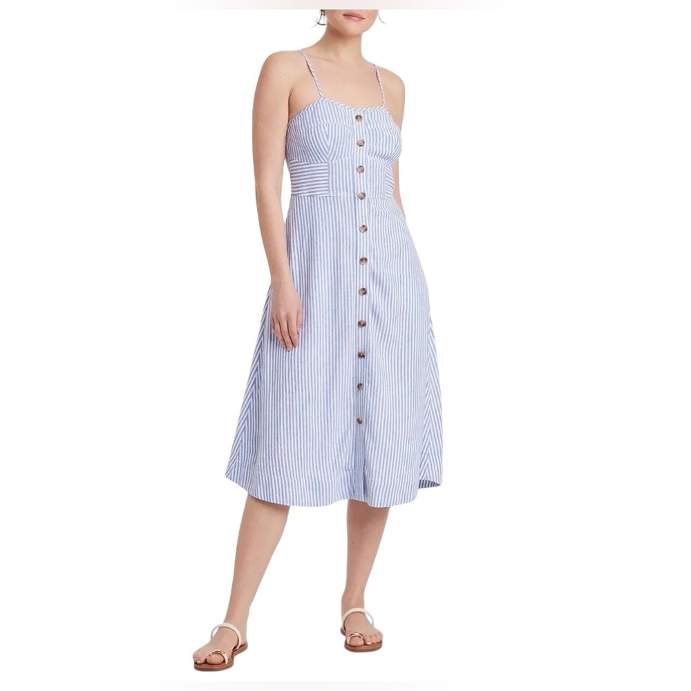 Universal Thread Corset Linen Midi Button Up Dres… - image 2